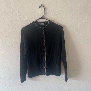Givenchy Sport black vintage cardigan with white trim